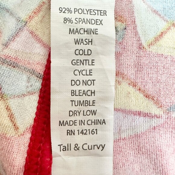 LuLaRoe Leggings Womens Tall and Curvy Red Kites Size 12-22 Soft - Picture 5 of 7